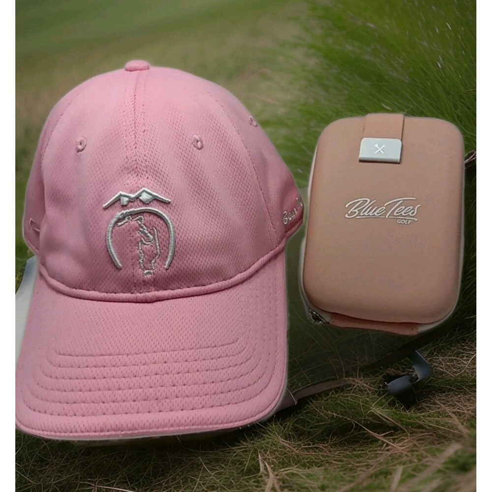 Bear Mountain Golf Pukka Strapback Pink OS Hat Cap & Blue Tees 3 Max Case 2 Lot